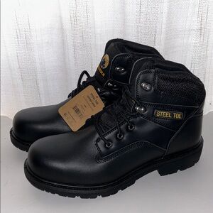 NWT Brahma Steel Toe Boots Black, Men 13W Oil Slip Resistant-Leather-MNBR46DP003